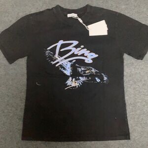 Anine Bing Retro Eagle Bing Graphic Tee Black Designers Cotton T-shirt size Smal